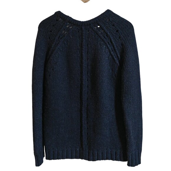 Rag & Bone Fenway Dark Blue Alpaca Wool Blend Crochet Cardigan S - Picture 2 of 10